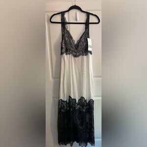 Zara Black and White Lace Maxi Dress